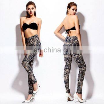 Spring Autumn 2015 Slim Fit Stretch Cotton Fabric Wholesale Printed Leggings