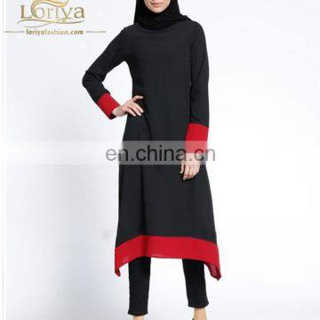 Factory free sample solid middle east daily wear blouse top muslim long shirt