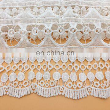 OLF2123-1 White elegant cotton lace indian embroidered curtain fabric