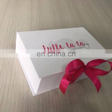 4C printing matte lamination process flat clean rigid box for small bride morning dress