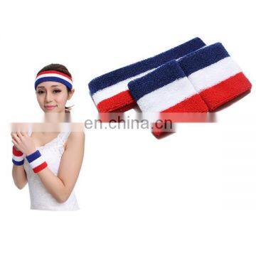 2017 Cotton Sports Absorb Sweat Wristband Set with Logo