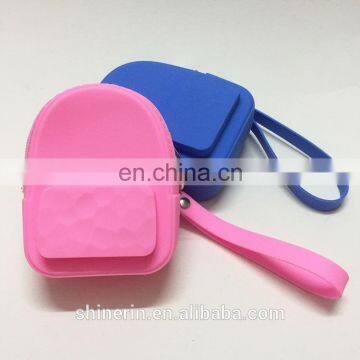 Mini Backpack Shaped Coin Purse Silicone Smiling Face Keychain Charms Wallets Women Purse Bag photo-3