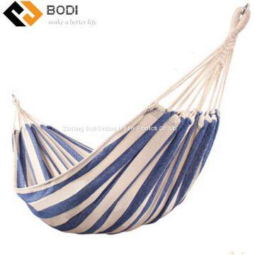 New Stripe Style Thicken Canvas Hammock Swing Outdoor Single Double People Dormitory Camping Leisure Hammocks with Storage Bag