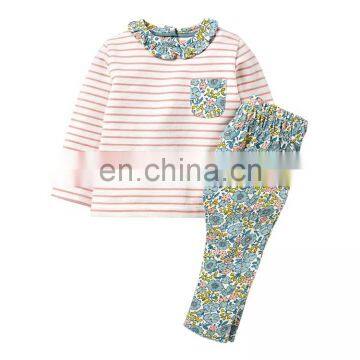 Wholesale Baby Clothing Set Cotton Stripe Floral Polka Dot Printed Autumn Winter Kids Girl Outfits