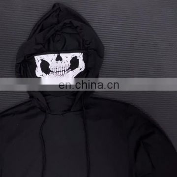 Customized Winter Men's Personalized Mask Sweater Skull Print Oversized Long Sleeve Pullover Hoodies