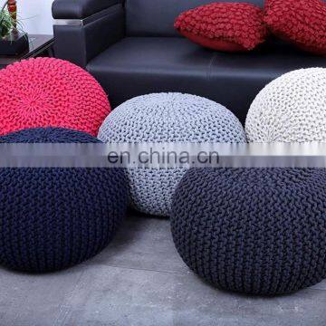 Indoor & Outdoor Hand Knitted Style Pouf Comfortable Floor Ottoman Kids Room Decorative Seating photo-6