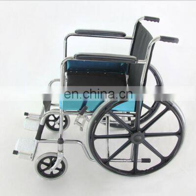 Manual push wheelchair folding convenient electroplating manual transport wheelchair for elderly disabled people