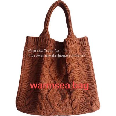 ladies fashion handbags knitted shoulder bags sling bag