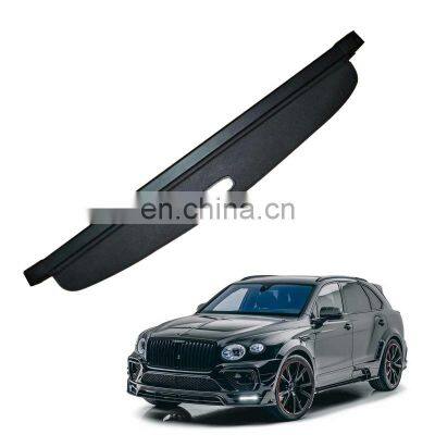 Cargo Cover Black Cargo Security Shield Luggage Shade Rear Trunk Cover For Bentley Bentayga