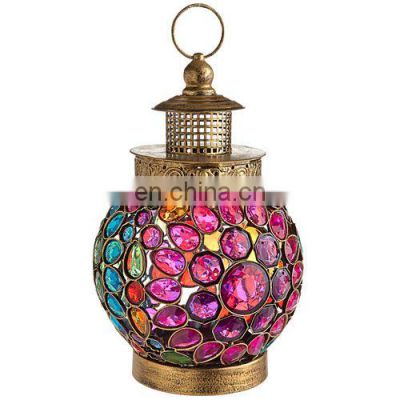 Metal Lanterns Jewelry Round Metal Lanterns Colorful vintage lantern For Indian Design