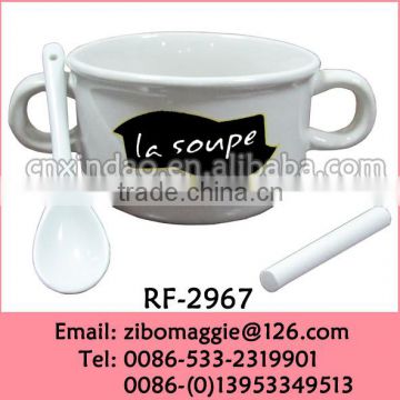 U Shape Wholesale Promotional Porcelain Mug with Two Handle for Jumbo Coffee Mug