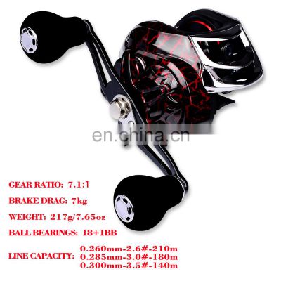 18+1BB Left Right Hand Baitcasting Reel 7:1:1 Fishing Gear Marine Fishing Wheel