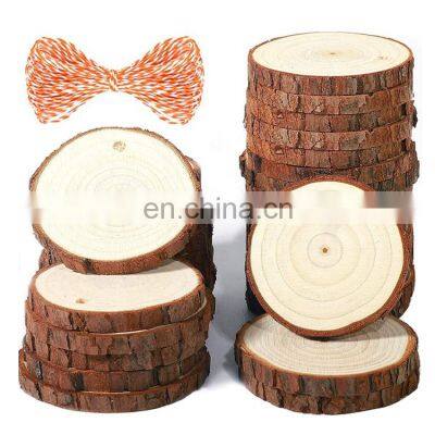 natural birch wood slices craft round basswood slabs for DIY coaster christmas ornament