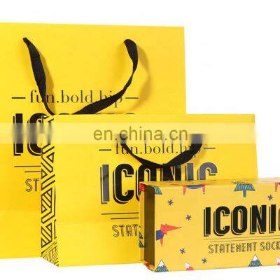 Bespoke Colorful Paper Bags With Logo Spot UV for Men Sock photo-4