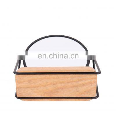 Bamboo Makeup Mirror Desktop Standing Cosmetic Double Side Mirror photo-3