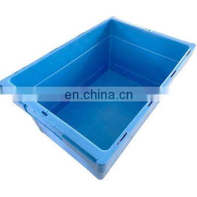 Industrial Stackable Logistic Tote Plastic Moving Turnover Box With Attached Lid