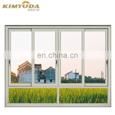 Double Glass Aluminum Sliding Windows Mosquito Screen Sliding & Turn Window 4 Track Vertical Aluminium Sliding Windows photo-4