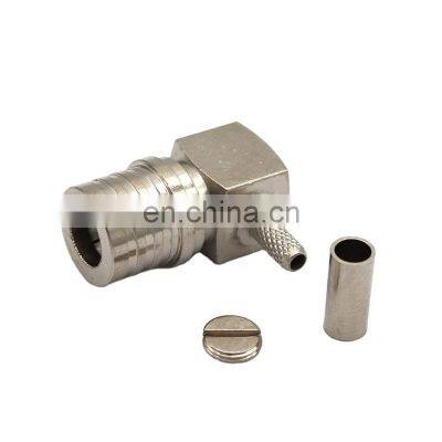 QMA male  connector  Right Angle For RG178 cable nickel plating