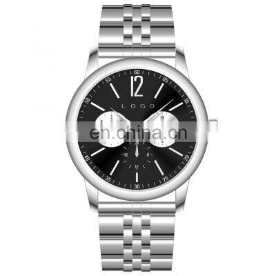 Oem minimalist brand your own luxury male stainless steel band slim thin men watch custom logo
