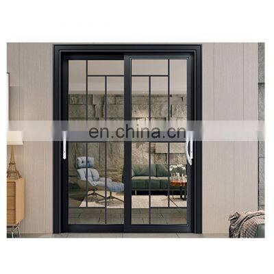 Sliding door with glass panel standard sliding glass door size New design upvcsliding door bar black colour