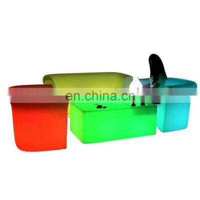 plastic material garden restaurant sofa RGB glowing led sofa chair led light up sofa led bar furniture