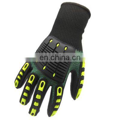 Construction Protective Cut Resistant Anti Cut Level 5 Nitrile Coated Working Impact Safety Gloves