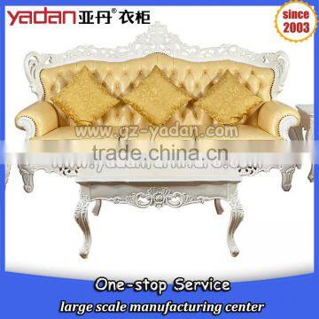 Excellent new model french solid wooden leather sofa set