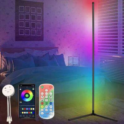 High Quality Wifi App Smart RGBIC Floor Light  Music Sync Time Setting Standing Corner Lamp Decorative RGB Corner Floor Lamp