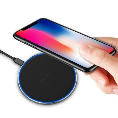 Circle Light Wireless Charger Pad for iphone 11 Portable Battery Charger Super Slim Deck Wireless Chargers 15W