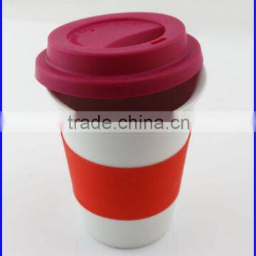 Cute CeramicTravel Coffee Mugs with Silicone Cover