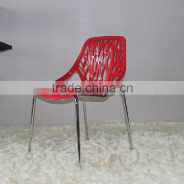 Best selling tree design plastic steel legs restaurant chairs china