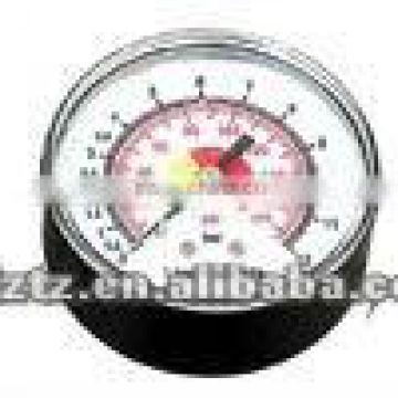 63mm gas pressure gauge with black steel case and snap on plastic window