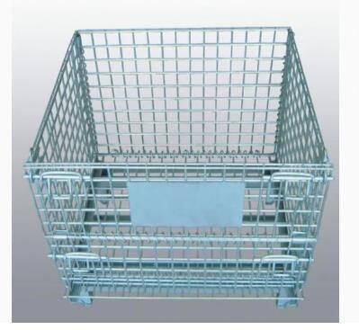 Warehouse Storage Pallet Containers Collapsible Steel Wire Mesh Containers