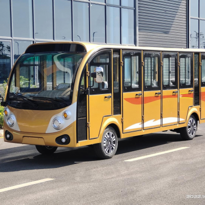 17-seater Electric Sightseeing Bus With Doors | Enclosed 17-seater Scenic Area Sightseeing Bus | Fully Enclosed Sightseeing Bus With Glass Doors