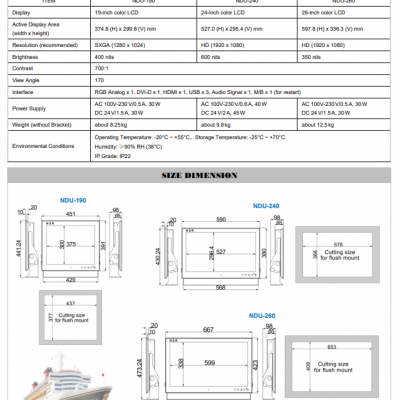 NDU-190/NDU-240/NDU-260 MARINE DISPLAY photo-2