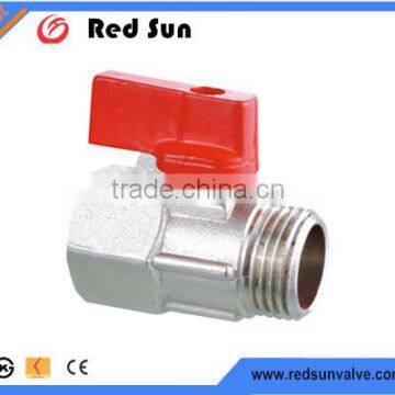 HR2100 factory manufacture brass forged nickel plated mini water ball valve