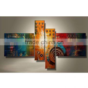 JC Beautiful Color Abstract Wall Art Home Decoration 4 Pieces 100% Handmade Canvas Oil Painting For Bedroom HP-66