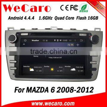 Top Version Android 4.4.4 car dvd 8" 2 din for mazda 6 car audio system radio gps 1080p 2008-2012