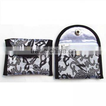 Zipper and Button Satin Change Pouch