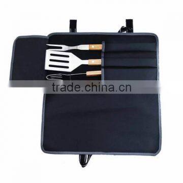 yangjiang factory manufacture stainless steel bbq tongs tools with wooden handle