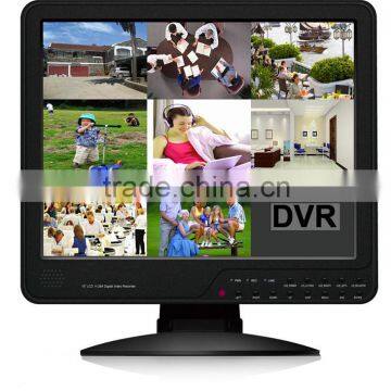 15 inch LCD 4CH Standalone DVR support ptz one sate hdd