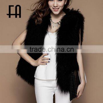 Factory wholesale fashion mogolian lamb fur waistcoat