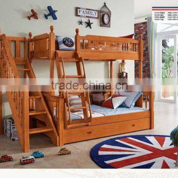 hot sale bedroom furniture solid wood kids bunk bed k2201-2203