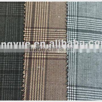 2015 Hot selling woven TR fabric check pattern fashion shirt garment with high quality