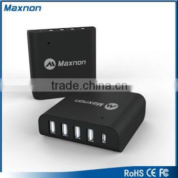 ETL Certified Intelligent 40W 8A 5 Port Usb Type C Charger for Mac Book Mobile Phone