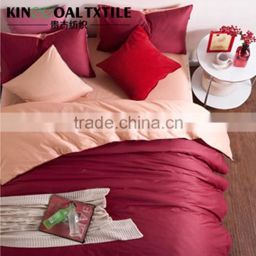 4 pcs Wine 100% Sateen Cotton Bedding Set/Fitted cover set