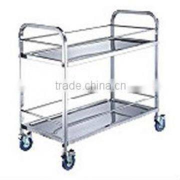 FAYK.QRDL2 FILMA Tea Trolleys-2 Tier Stainless Steel Drinking Cart - Square Tube