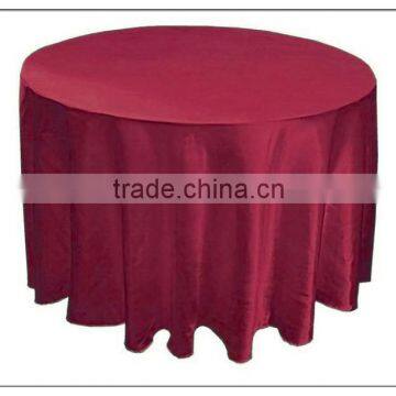 Burgundy satin plain tablecloth cover for hotel banquet hall wedding use