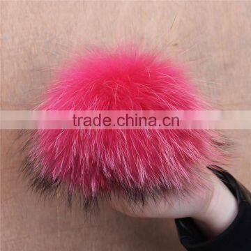 RFB002I Dyed pink big raccoon fur balls New animal pompoms