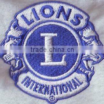 custom lion inter logo sew on felt embroidery mathine patches